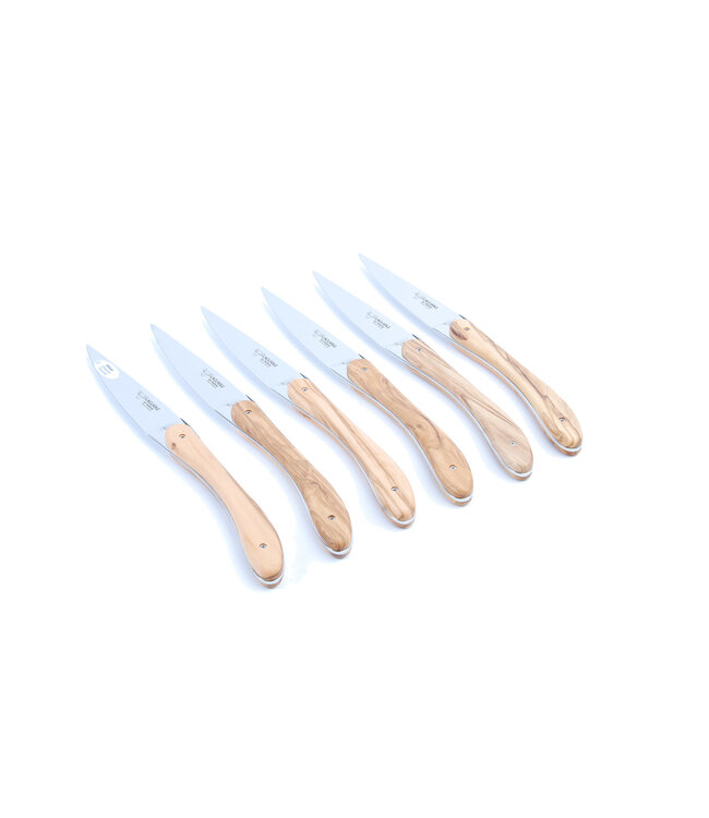 Laguiole en Aubrac 6 steakmessen ecir - olijfhout