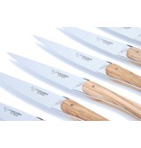 Laguiole en Aubrac 6 steakmessen ecir - olijfhout
