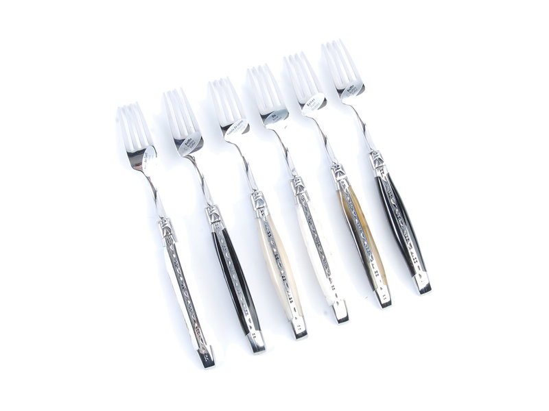 Laguiole en Aubrac 6 vorken hoorn variaties - glanzend