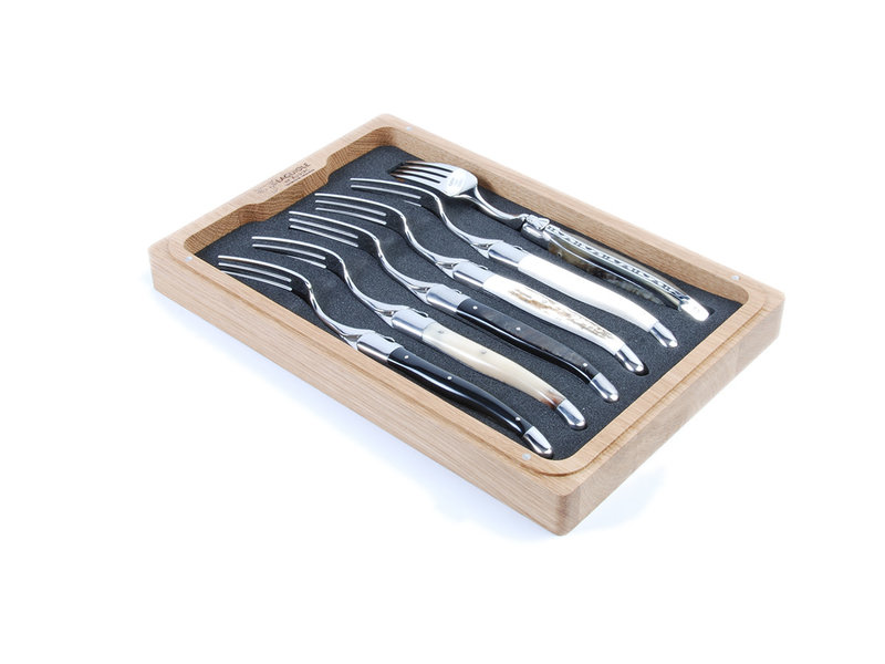 Laguiole en Aubrac 6 vorken hoorn variaties - glanzend