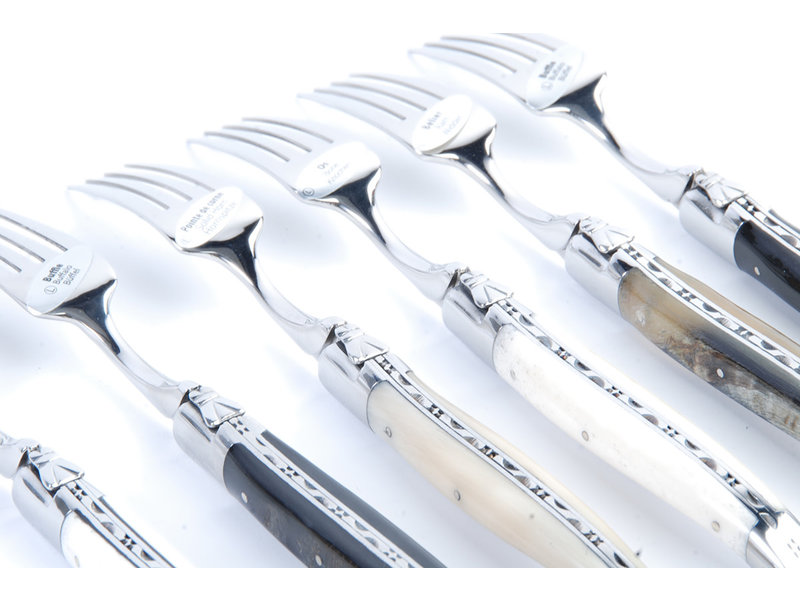 Laguiole en Aubrac 6 vorken hoorn variaties - glanzend