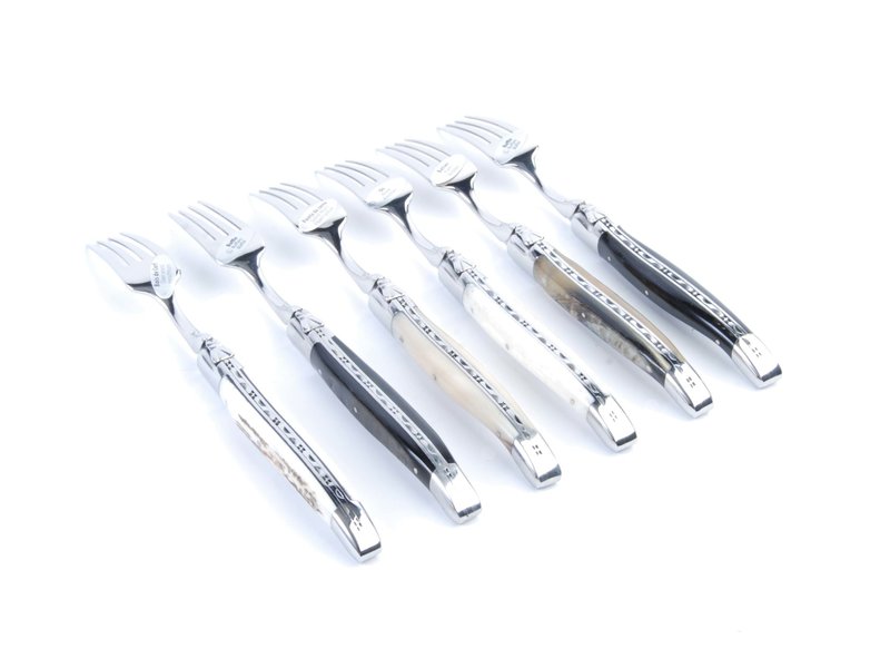 Laguiole en Aubrac 6 vorken hoorn variaties - glanzend