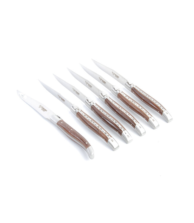 Laguiole en Aubrac 6 steakmessen as - mat