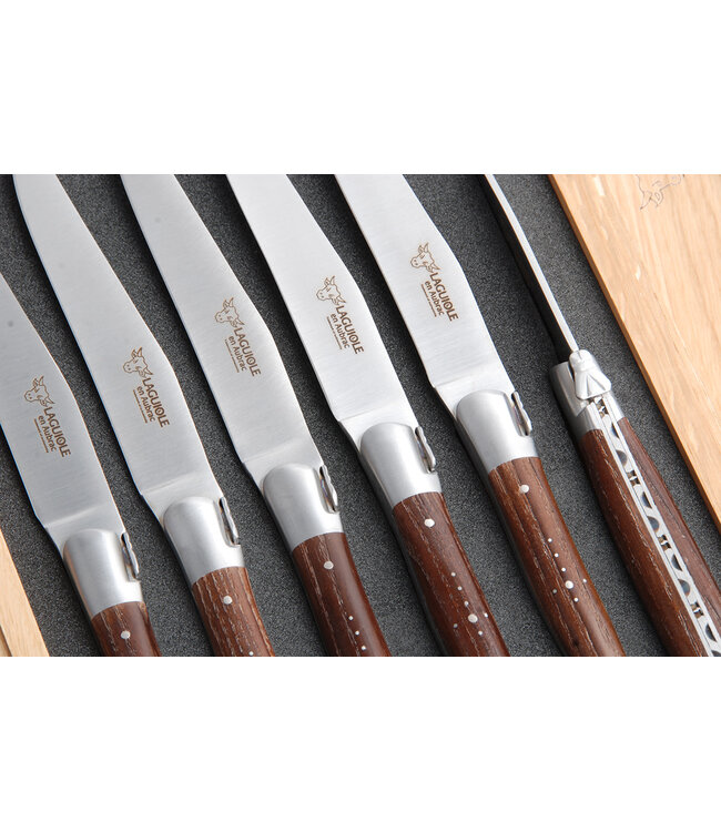 Laguiole en Aubrac 6 steakmessen as - mat