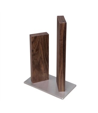 Kai magneetblok in walnoot/rvs voor 4 messen - STH-4.1