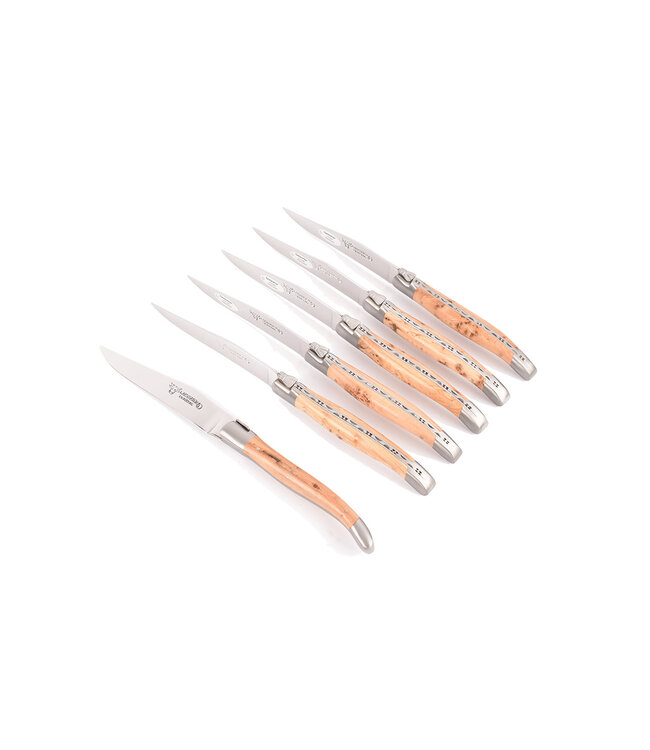 Laguiole en Aubrac 6 steakmessen jeneverbes - mat