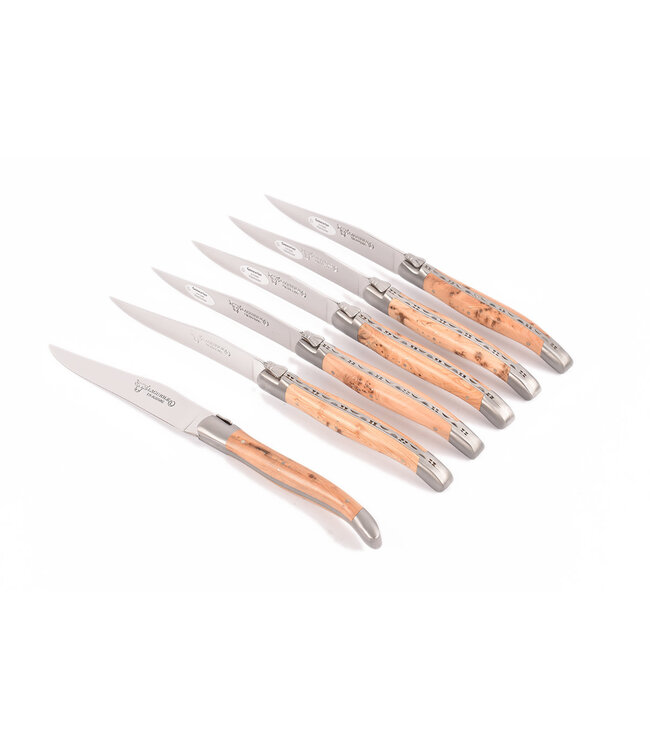 Laguiole en Aubrac 6 steakmessen jeneverbes - mat