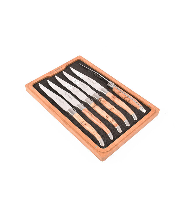 Laguiole en Aubrac 6 steakmessen jeneverbes - mat