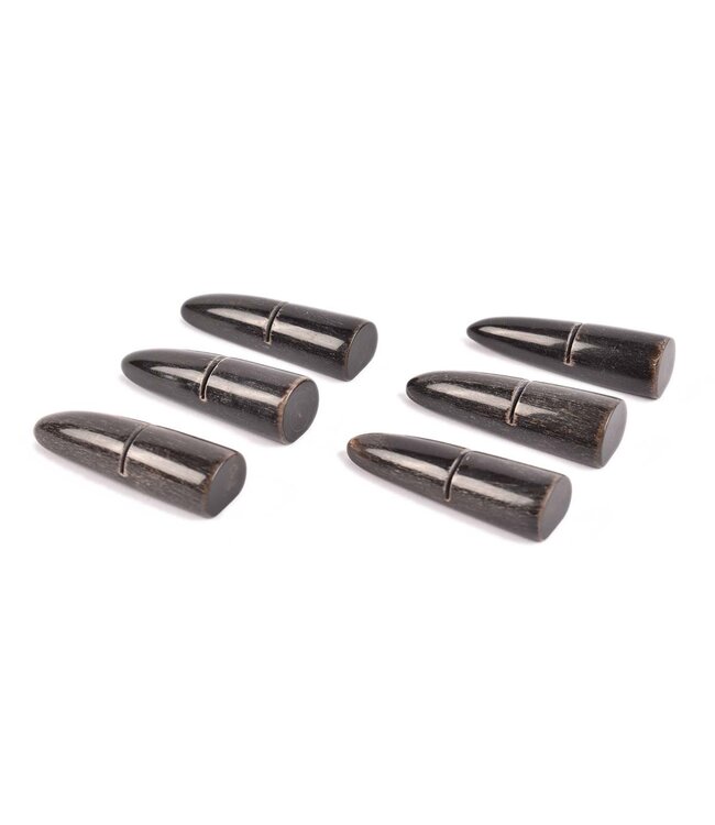 Laguiole en Aubrac steuntjes in zwarte hoorn voor steakmessen