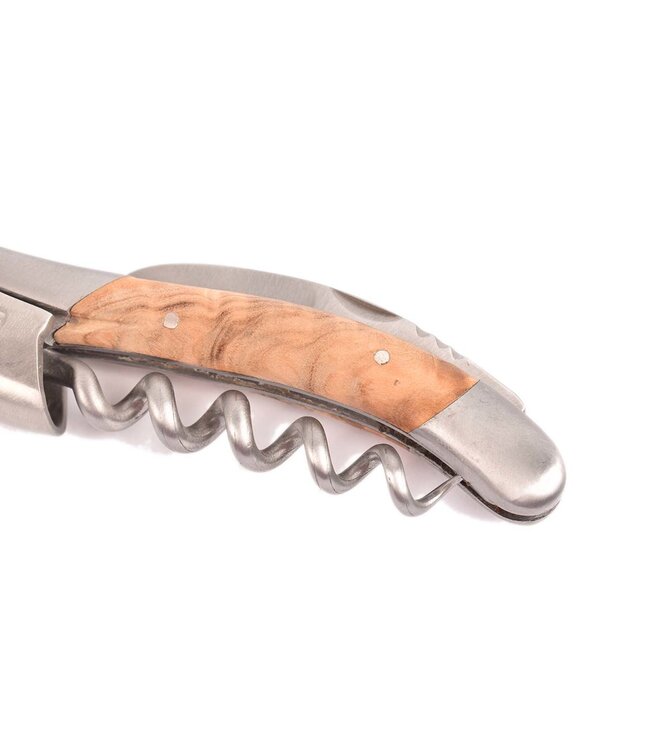 Laguiole en Aubrac kurkentrekker met heft in olijfhout - mat