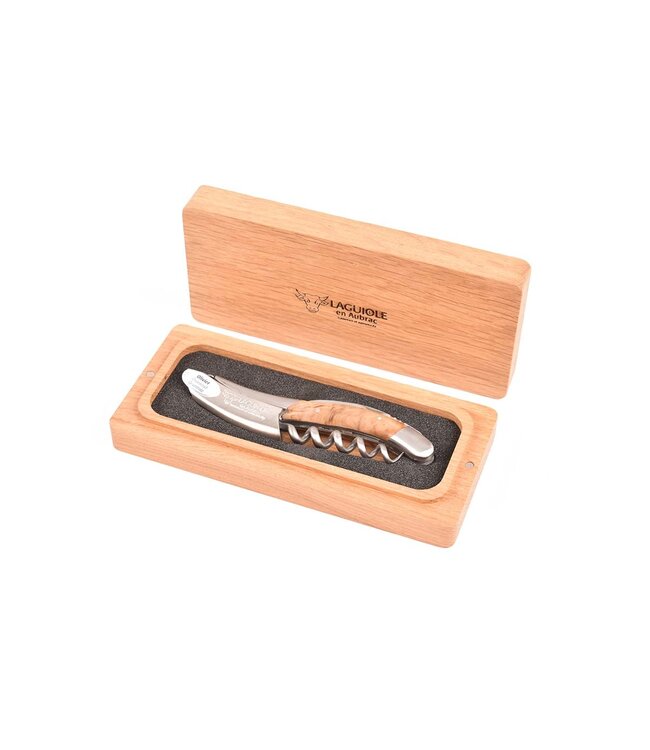 Laguiole en Aubrac kurkentrekker met heft in olijfhout - mat