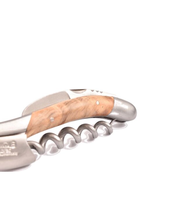 Laguiole en Aubrac kurkentrekker met heft in olijfhout - mat