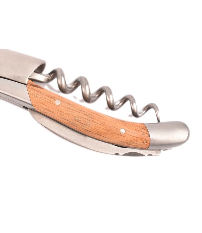 Laguiole en Aubrac kurkentrekker met heft in eik - mat