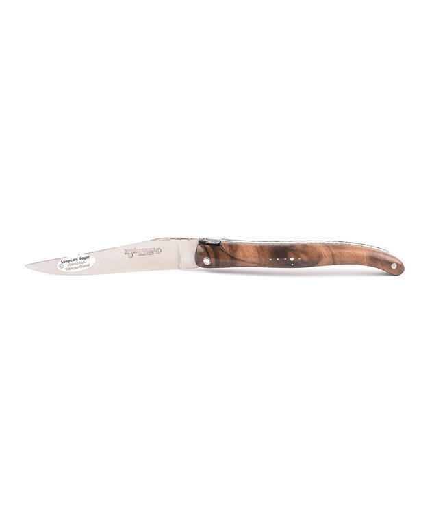 Laguiole en Aubrac 12 cm wortelhout van walnoot - 'frelon' bij - plein manche - mat