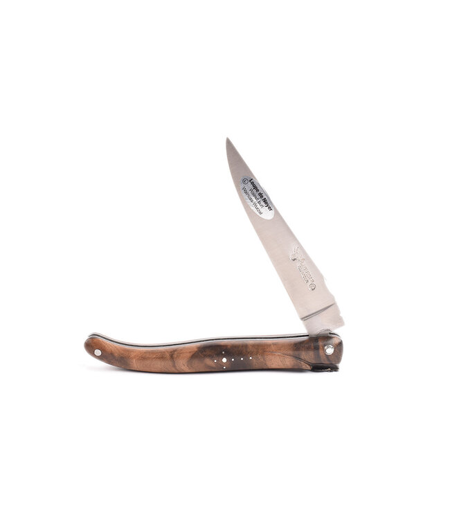 Laguiole en Aubrac 12 cm wortelhout van walnoot - 'frelon' bij - plein manche - mat