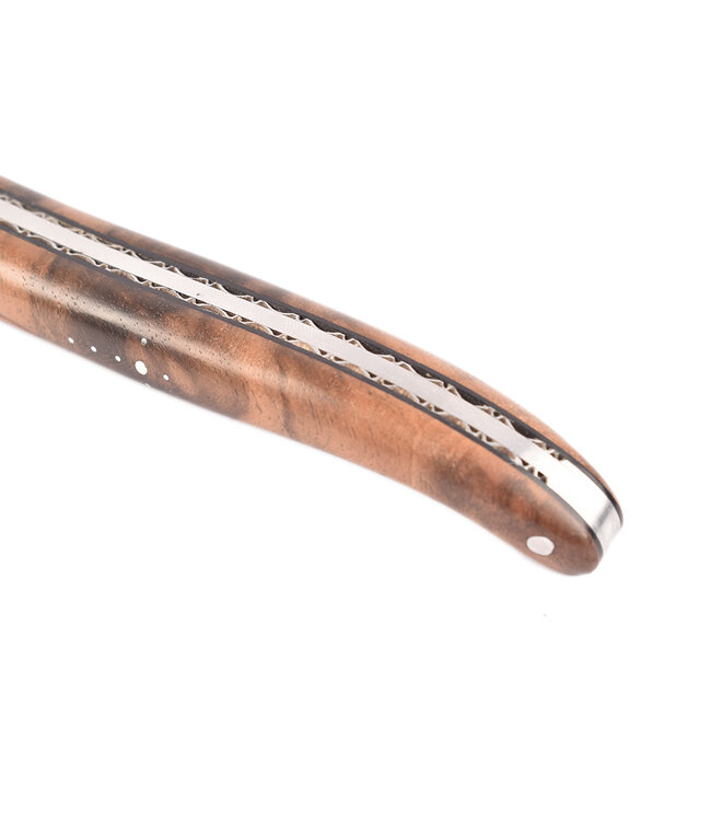 Laguiole en Aubrac 12 cm loupe de noyer - 'frelon' bij - plein manche - mat