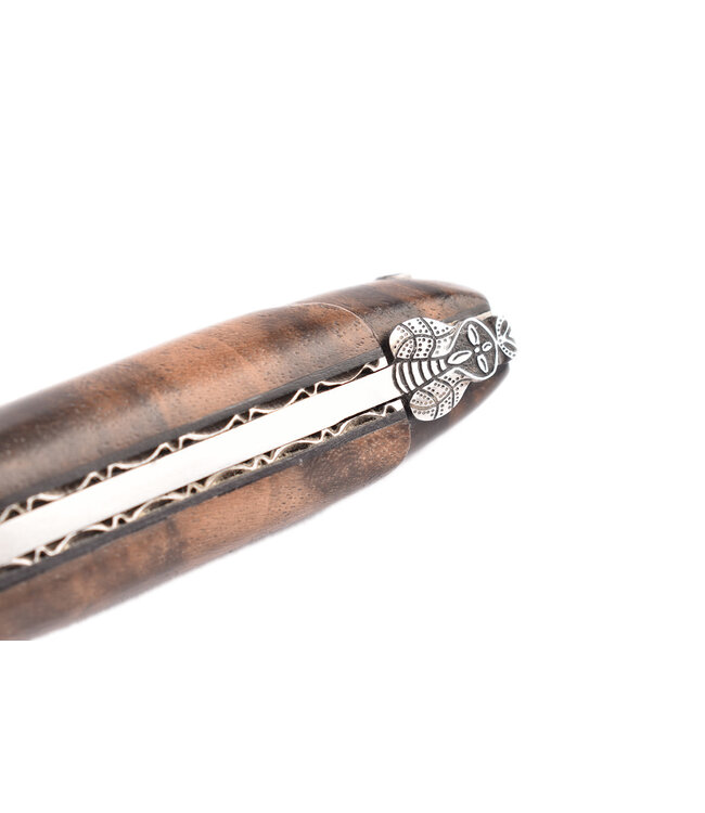 Laguiole en Aubrac 12 cm loupe de noyer - 'frelon' bij - plein manche - mat