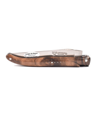 Laguiole en Aubrac 12 cm wortelhout van walnoot - 'frelon' bij - plein manche - mat