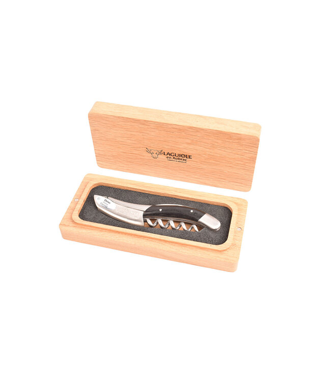 Laguiole en Aubrac kurkentrekker met heft in ebbenhout - mat