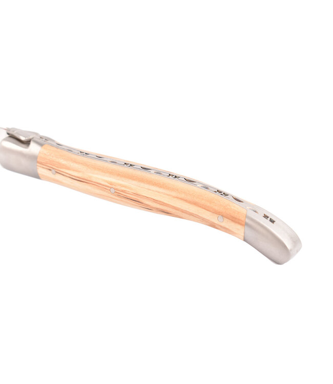 Laguiole en Aubrac kaasmes met heft in olijfhout