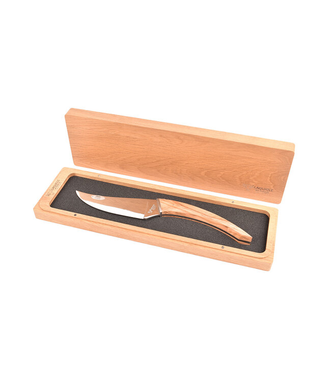 Laguiole en Aubrac Buron kaasmes met heft in olijfhout