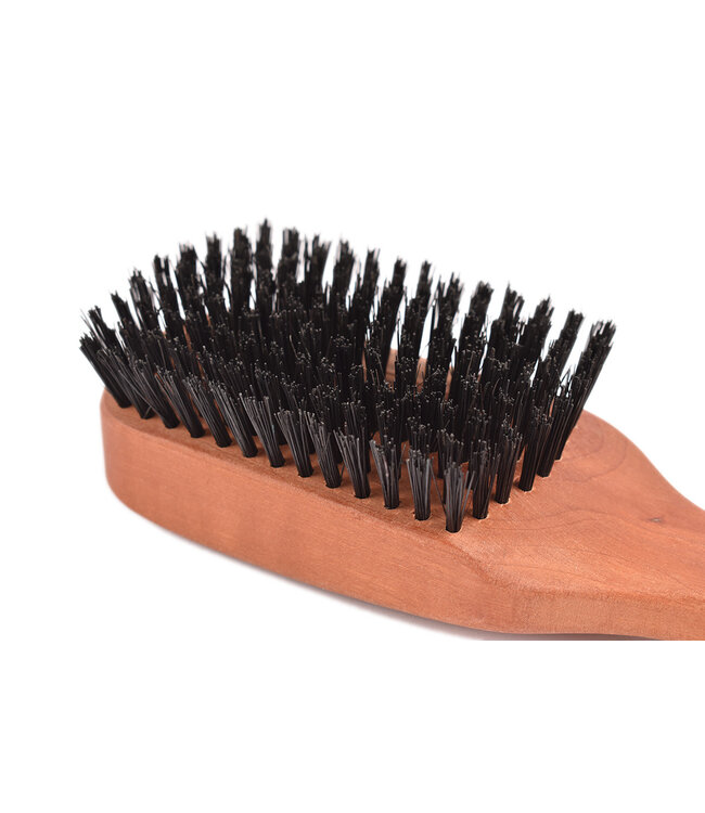 Keller haarborstel voor heren met kort handvat in perelaar en zwijnenhaar