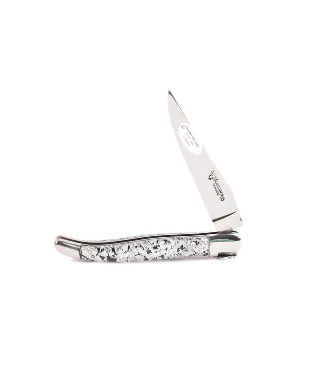 Laguiole en Aubrac 12cm acryl met zilver schilfers - glanzend