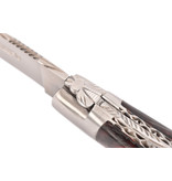 Laguiole en Aubrac 12cm rood carbone - double platines - matte eindstukken