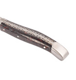 Laguiole en Aubrac 12cm rood carbone - double platines - matte eindstukken