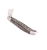 Laguiole en Aubrac 12cm rood carbone - double platines - matte eindstukken