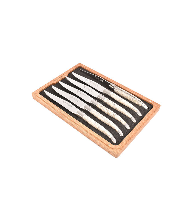 Laguiole en Aubrac 6 steakmessen oesterschelp