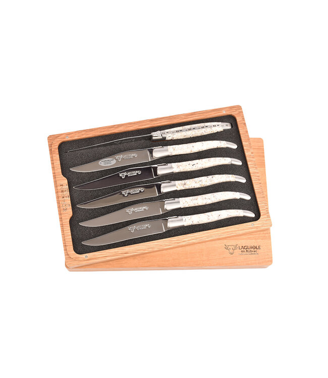 Laguiole en Aubrac 6 steakmessen oesterschelp