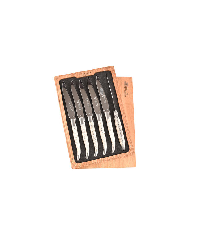 Laguiole en Aubrac 6 steakmessen oesterschelp