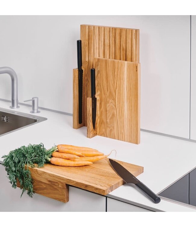 Clap Design Snijplank eikenhout met mesmagneet