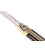 Laguiole en Aubrac 12cm geperste hoorn met kurkentrekker - messing eindstukken - glanzend
