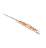 Laguiole en Aubrac 12cm olijfhout met kurkentrekker