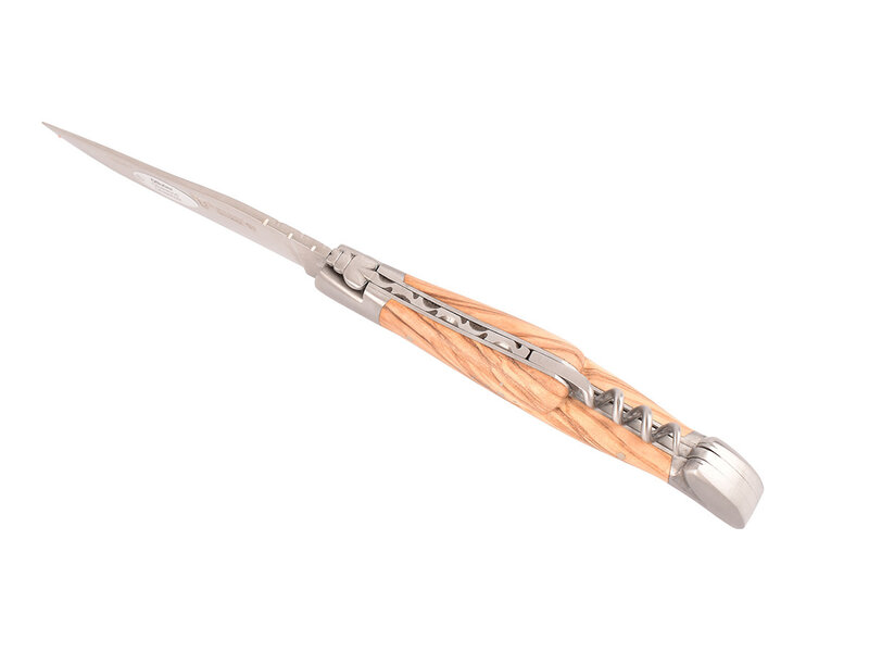 Laguiole en Aubrac 12cm olijfhout met kurkentrekker