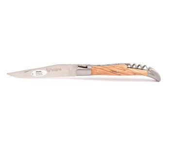 Laguiole en Aubrac 12cm olijfhout met kurkentrekker