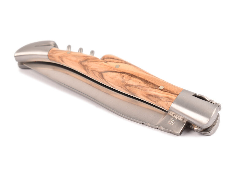 Laguiole en Aubrac 12cm olijfhout met kurkentrekker