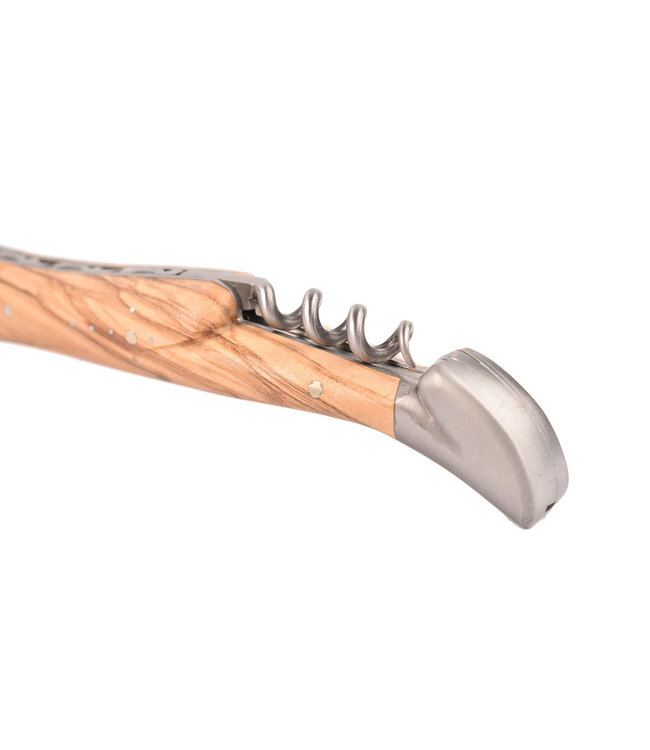 Laguiole en Aubrac 12cm olijfhout met kurkentrekker