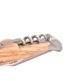 Laguiole en Aubrac 12cm olijfhout met kurkentrekker
