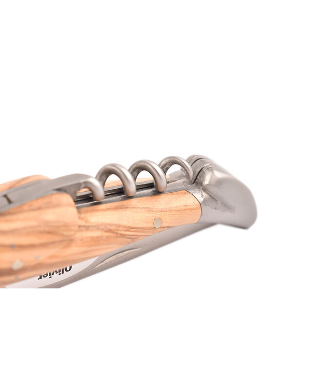 Laguiole en Aubrac 12cm olijfhout met kurkentrekker