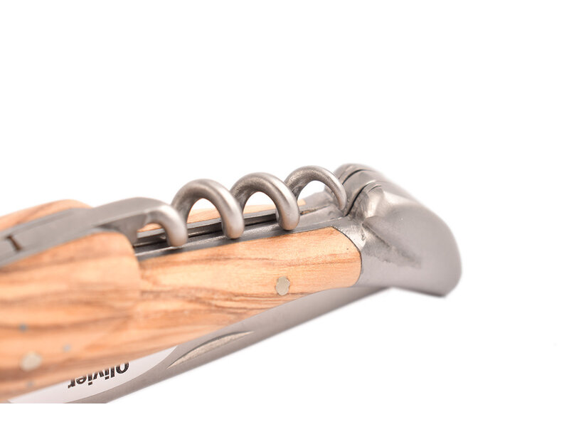 Laguiole en Aubrac 12cm olijfhout met kurkentrekker