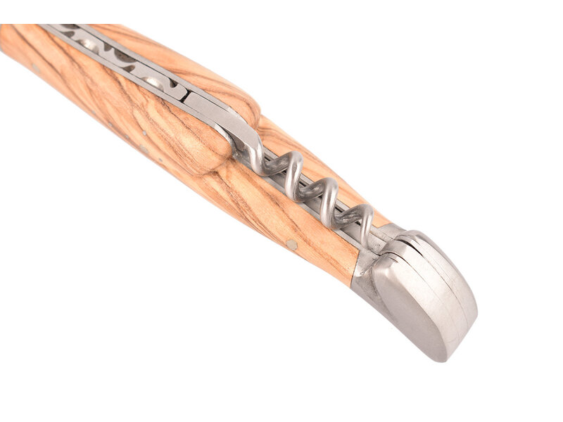 Laguiole en Aubrac 12cm olijfhout met kurkentrekker