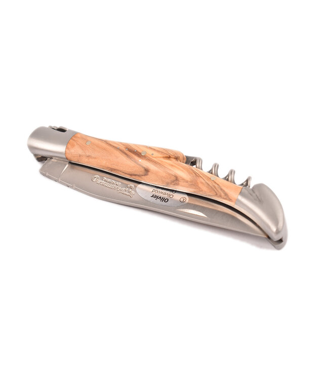 Laguiole en Aubrac 12cm olijfhout met kurkentrekker