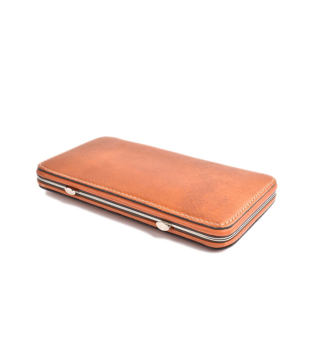 7-delig etui met nageltang  en 2 scharen - camel alpina leder (hardcase)
