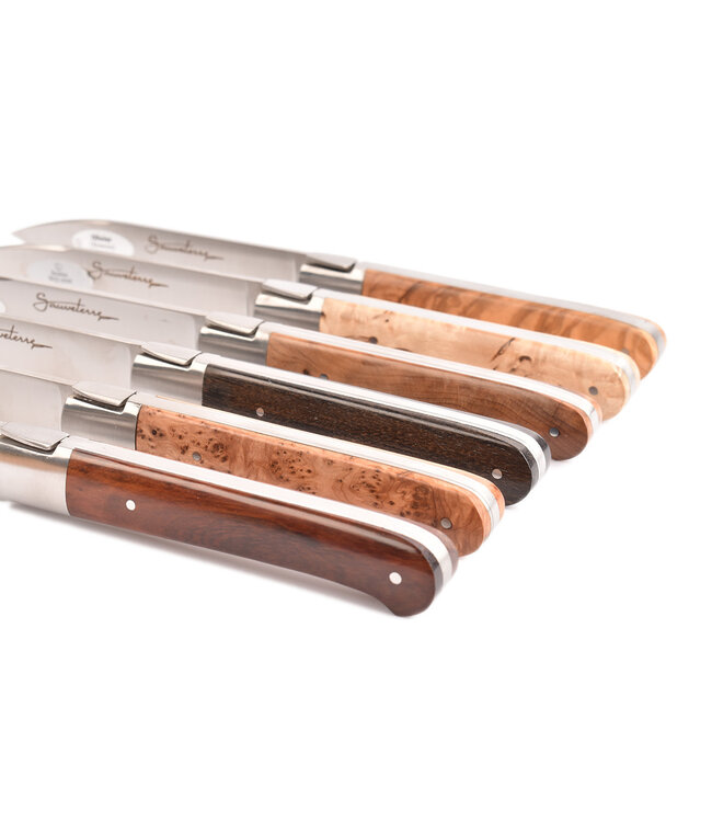 Sauveterre 6 steakmessen met heft in verschillende houtsoorten