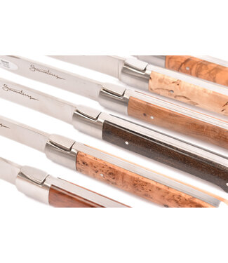 Sauveterre 6 steakmessen met heft in verschillende houtsoorten