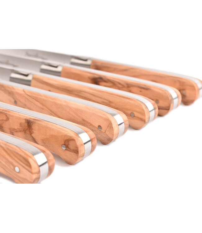 Sauveterre 6 steakmessen met heft in olijfhout