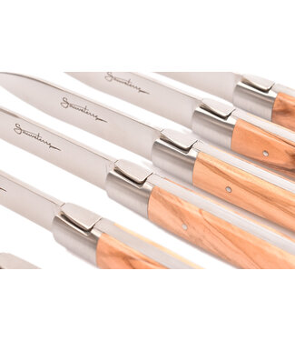 Sauveterre 6 steakmessen met heft in olijfhout